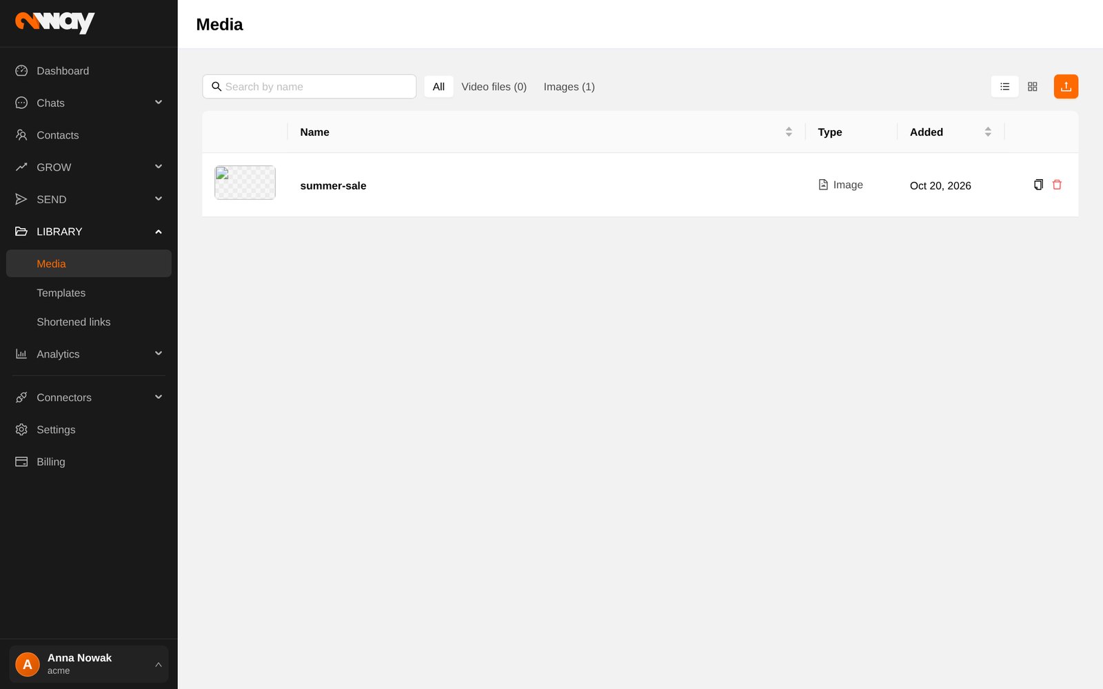 LIBRARY › Media: images and videos for forms, MMS and messages.